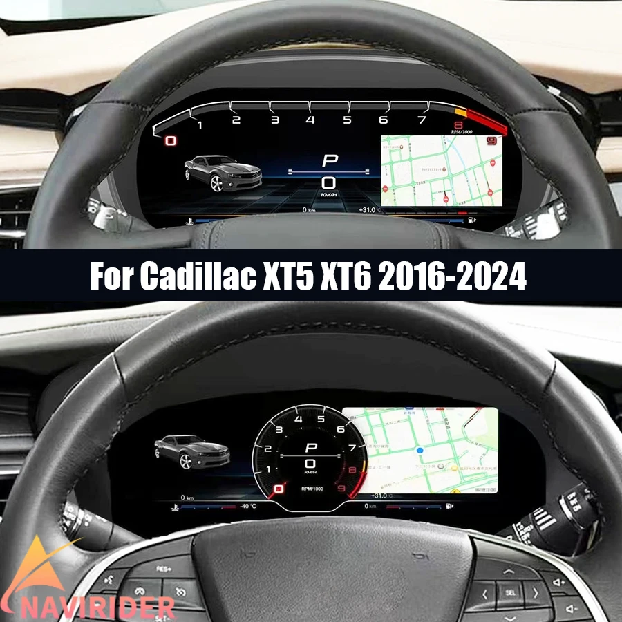 

12.3'' LCD Dashboard Screen Speedometer Instrument For Cadillac XT5 XT6 2016-2024 Instrument Speedometer Upgrade Smart Cluster