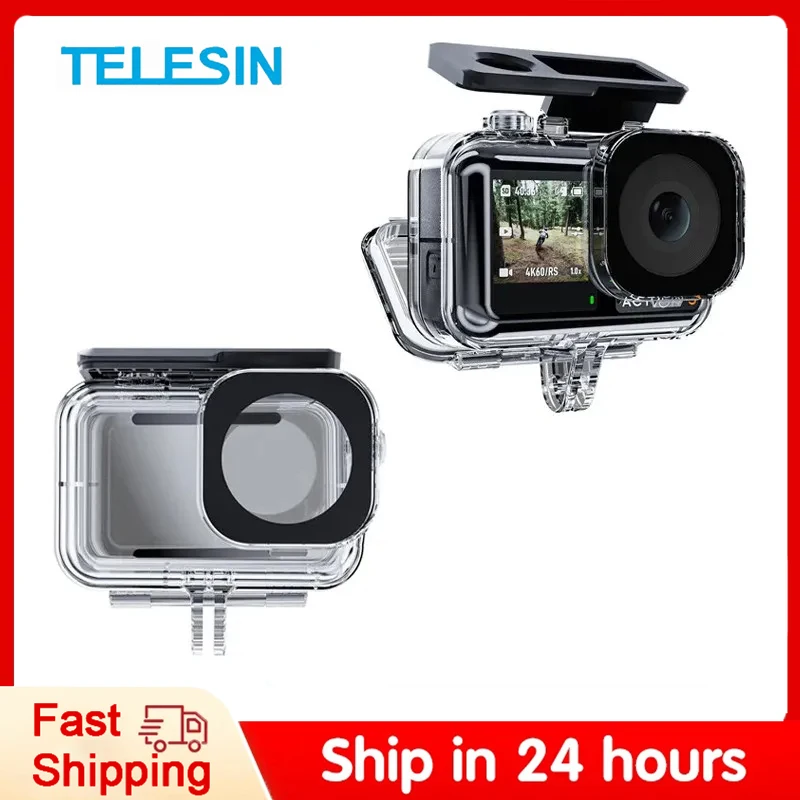 TELESIN Waterproof Case 45M Action Camera Case  Diving Housing Cover for DJI Action 3 4 Underwater DJI OSMO Action 3 4 Accessory