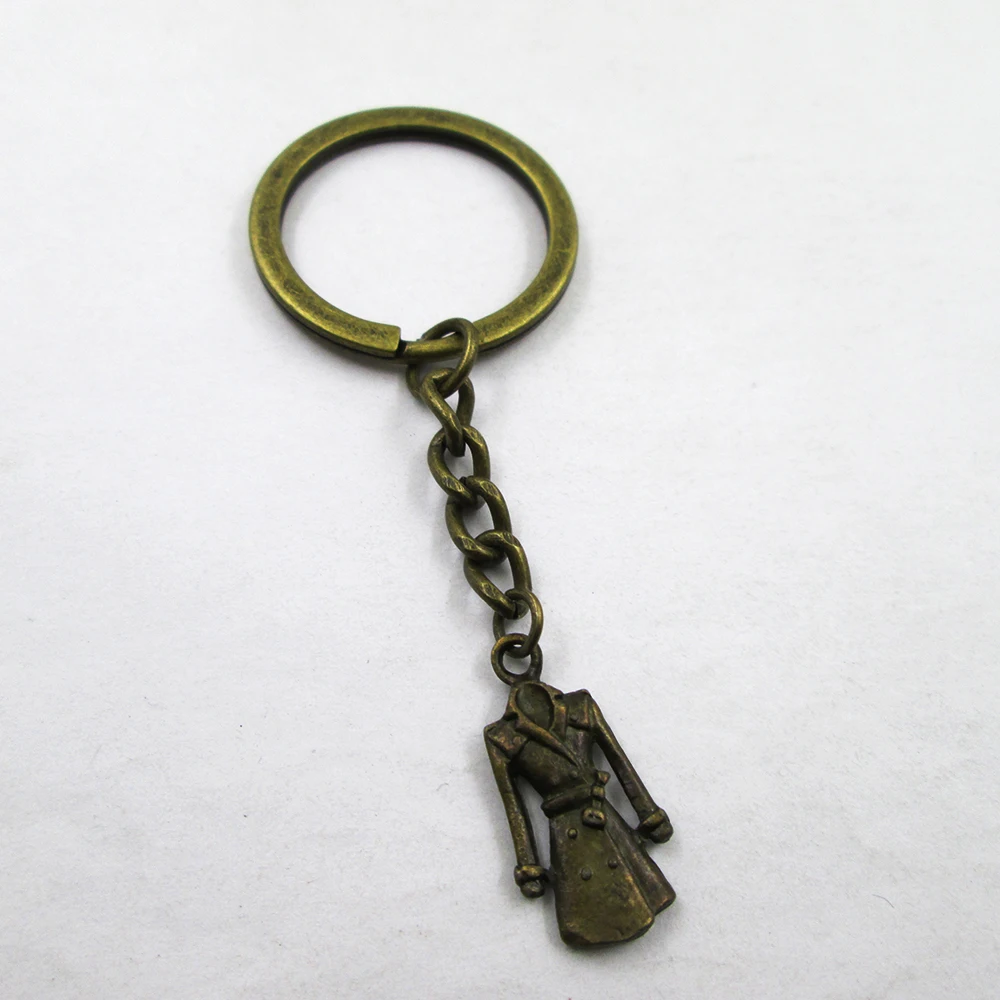 3pcs/lot  bronze Overcoats  Windbreakers  23x12mm charm keyring best frined,birthday  present ,pendant keychain