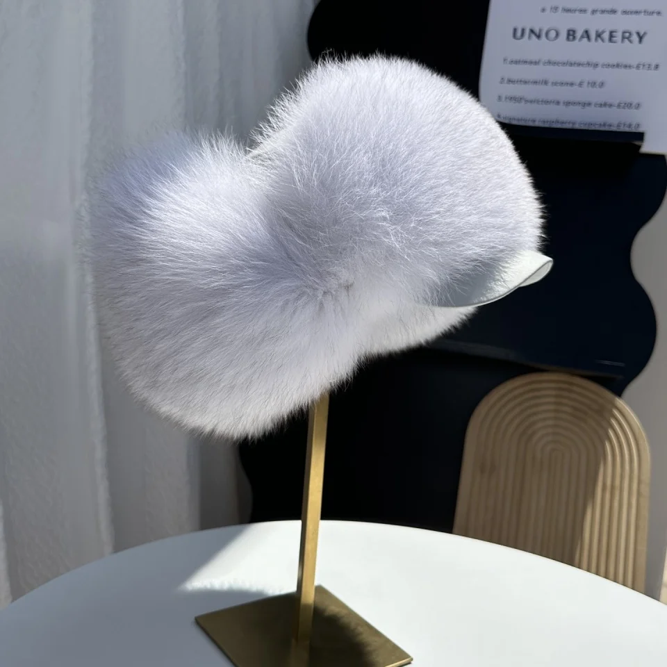 New 100% Genuine Fox Fur Ear-Protecting Hat Men Real Raccoon Fur Hat Women Winter Warm Fur Real Sheep Leather Snow Hat