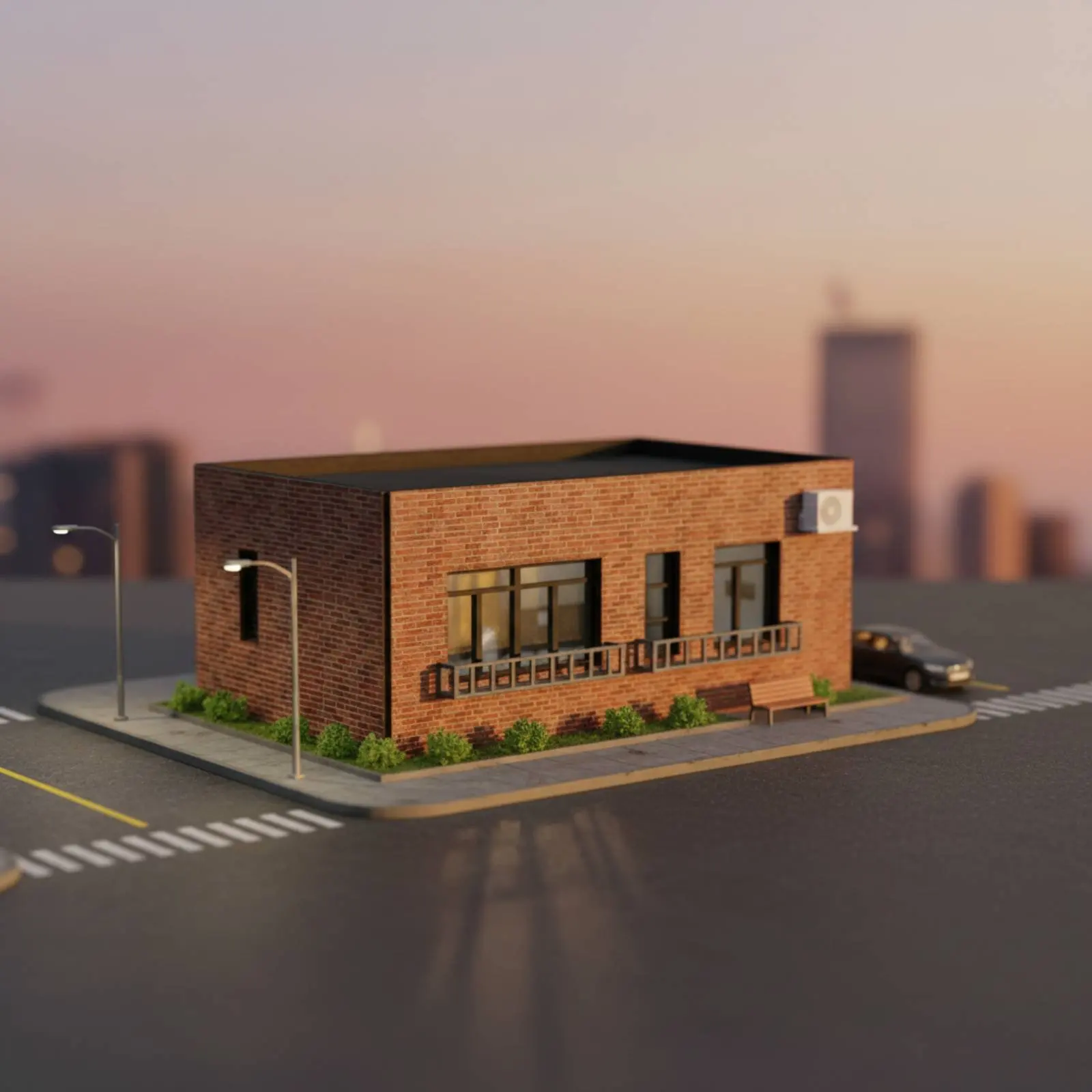 

1:64 Scale Miniature Scene Collectible Display Building Scene Model