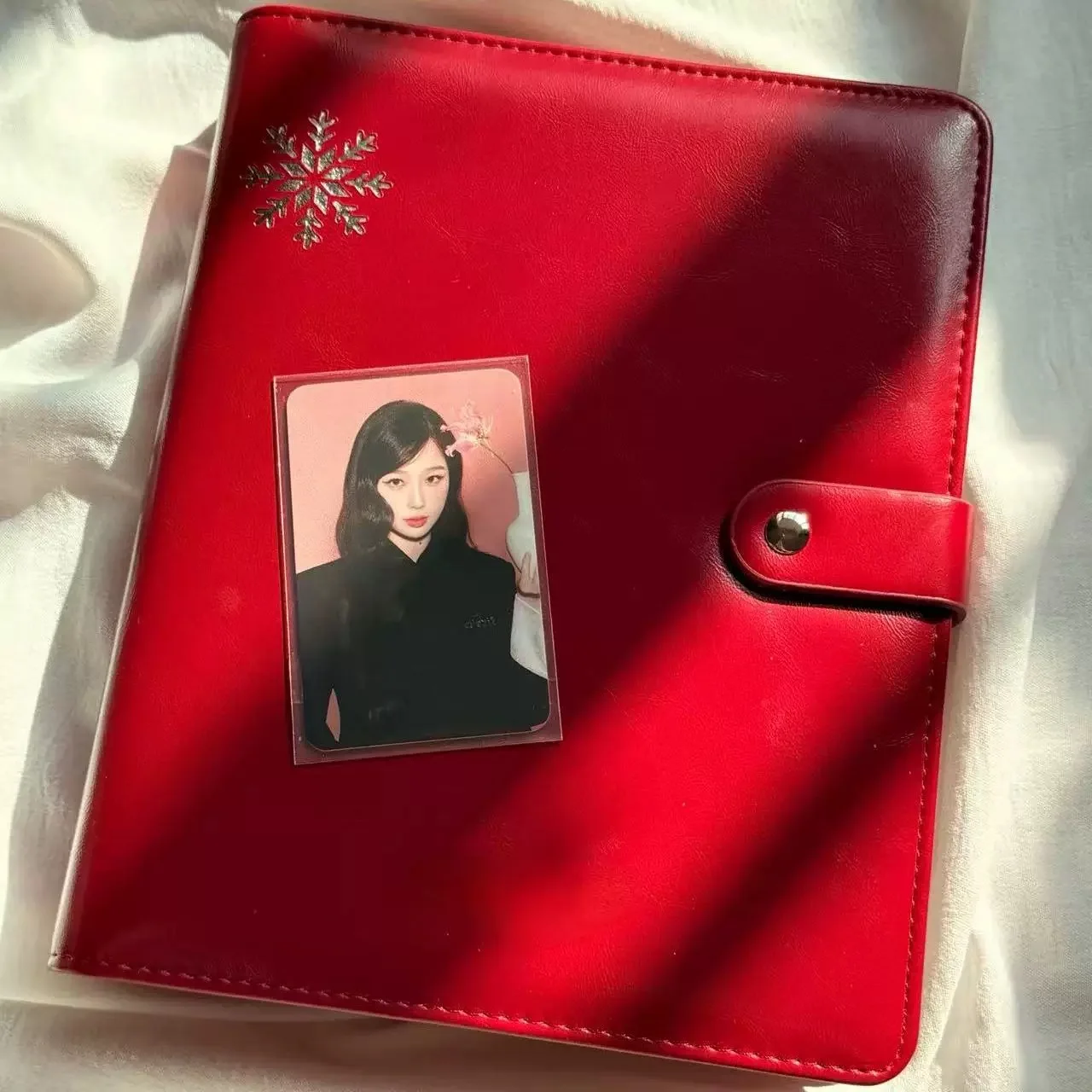 MINKYS PU-Leder Hot Red A5 Kpop Fotokarten-Sammelmappe Idol-Fotokarten-Buch Idol-Aufbewahrungsalbum Schreibwaren – Detail 10