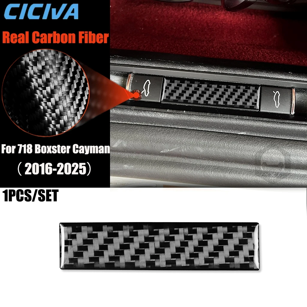 

Carbon Fiber Car Accessories Trunk Switch Modified Interior Trim Cover Sticker For Porsche 718 982 Boxster Cayman 2016-2025