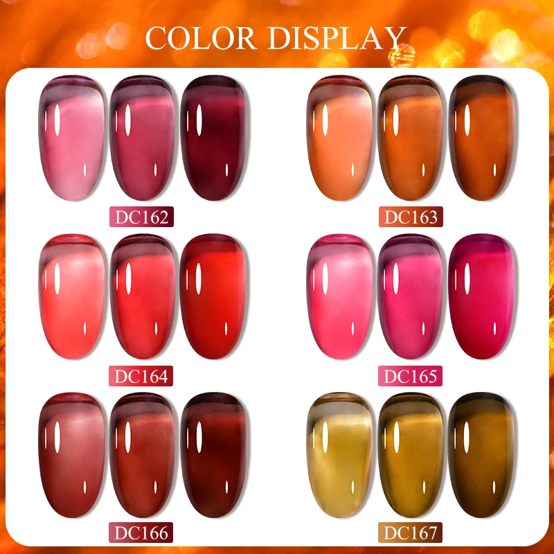 Mtssii 7ML Jelly Amber Gel Nail Polish Brown Crystal Translucent Dull Color Nail Art Gel Semi Permanent Gel Polish Varnish