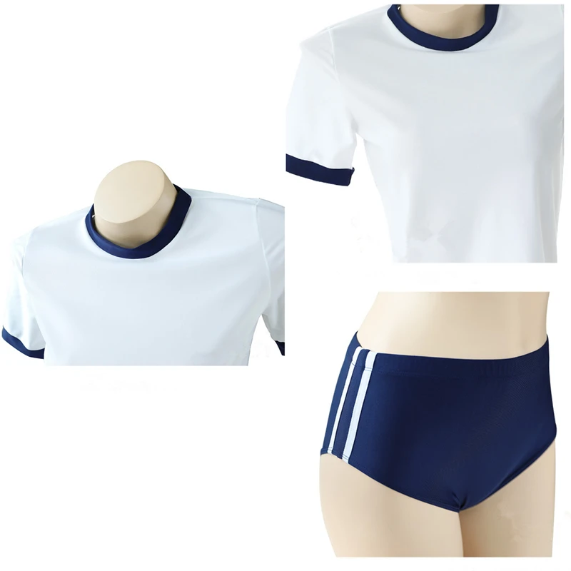 2023 Blue Japanese High School Student Gymnastics Suit Cosplay Clothes Sexy Girl Uniform Nightgown Sport Swimsuit For Women