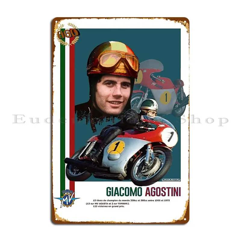 Mv Agusta Agostini Metal Plaque Designing Garage Plaques Wall Decor Cinema Cinema Tin Sign Poster