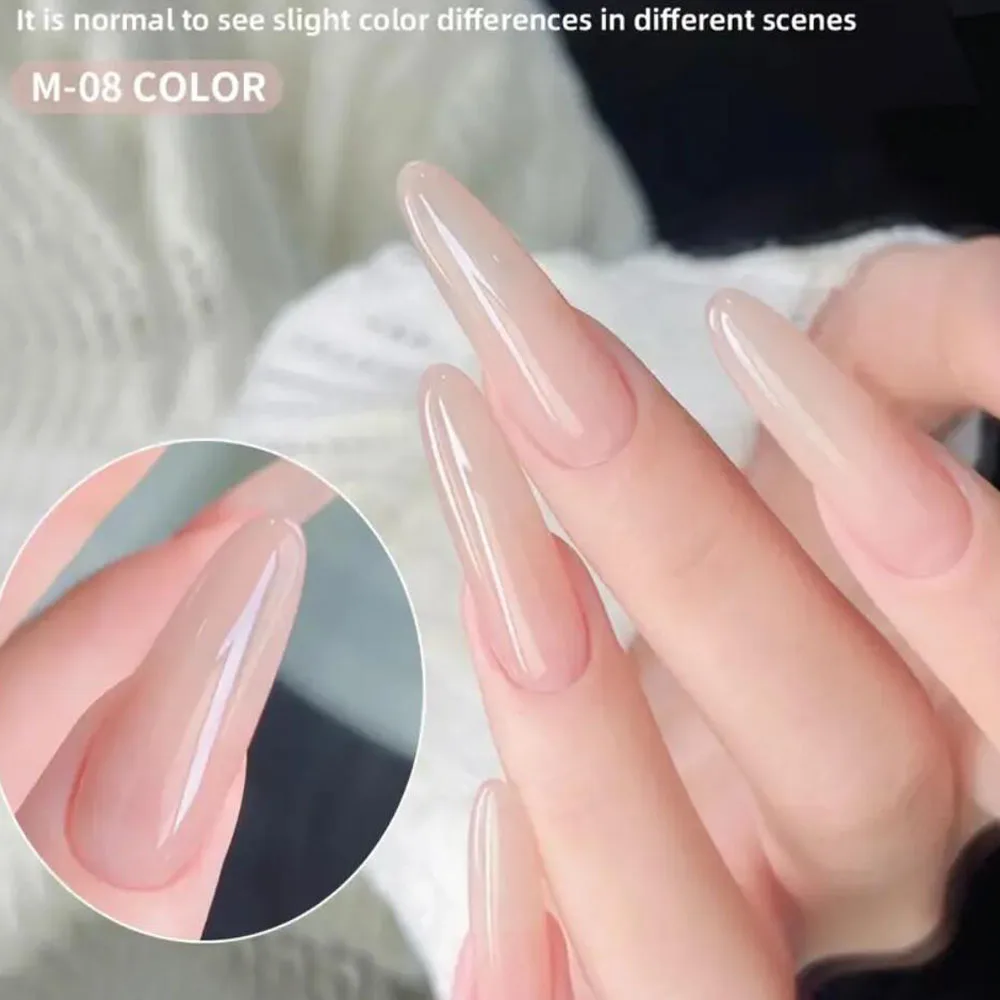 1 bouteille de vernis à ongles Gel rose chair de noël charmant vernis à ongles tremper UV/LED vernis Gel nu bricolage pur solide Gel de Salon de manucure