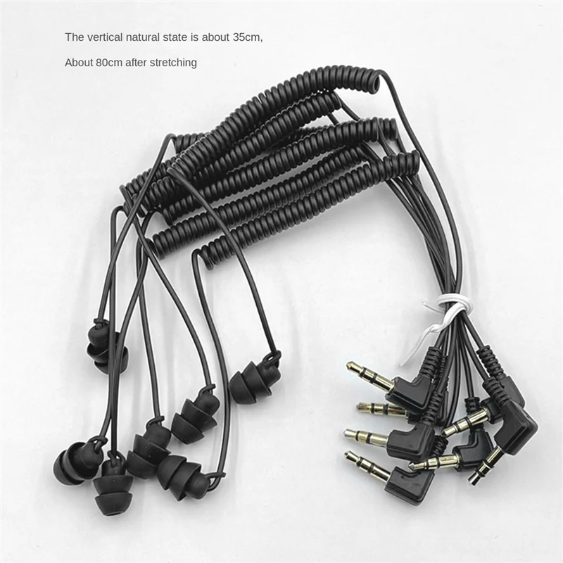 Activity 3.5mm Spring Earphones Single Side Headphones Earbuds Wired Headset for Mobile Phone MP3 Computer