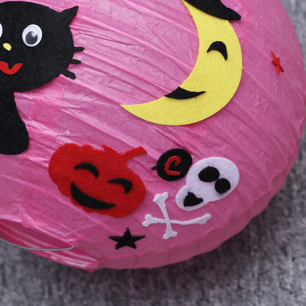 

Halloween Glowing Spider Lantern Portable Round LED Kids DIY Making Cartoon Paper Lamp Rod Foldable Hang Hook Decor
