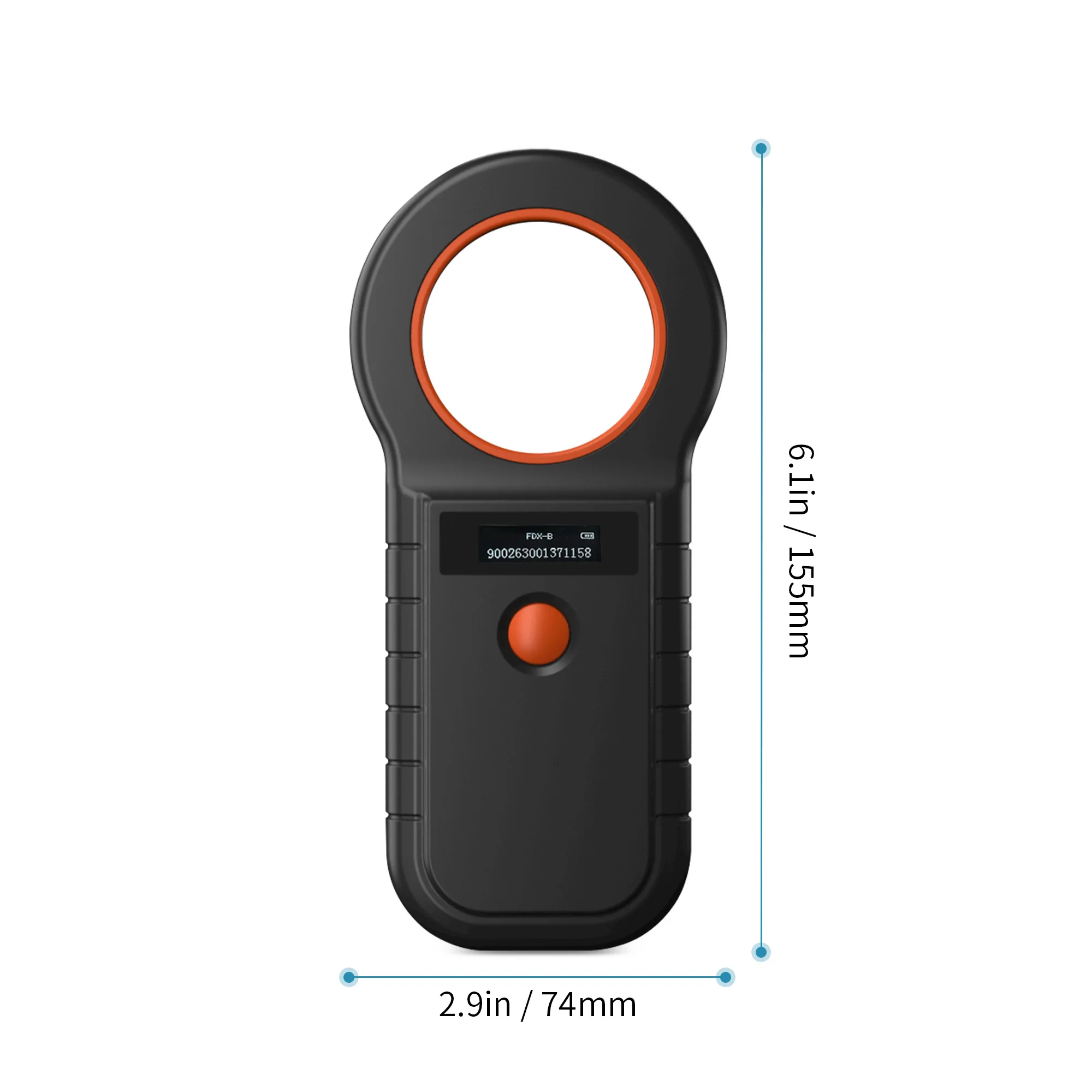 Portátil 134.2khz leitor de identificação rfid animal emid FDX-B125KHz pet gato peixe cão vaca ovelhas orelha tag microchip scanner