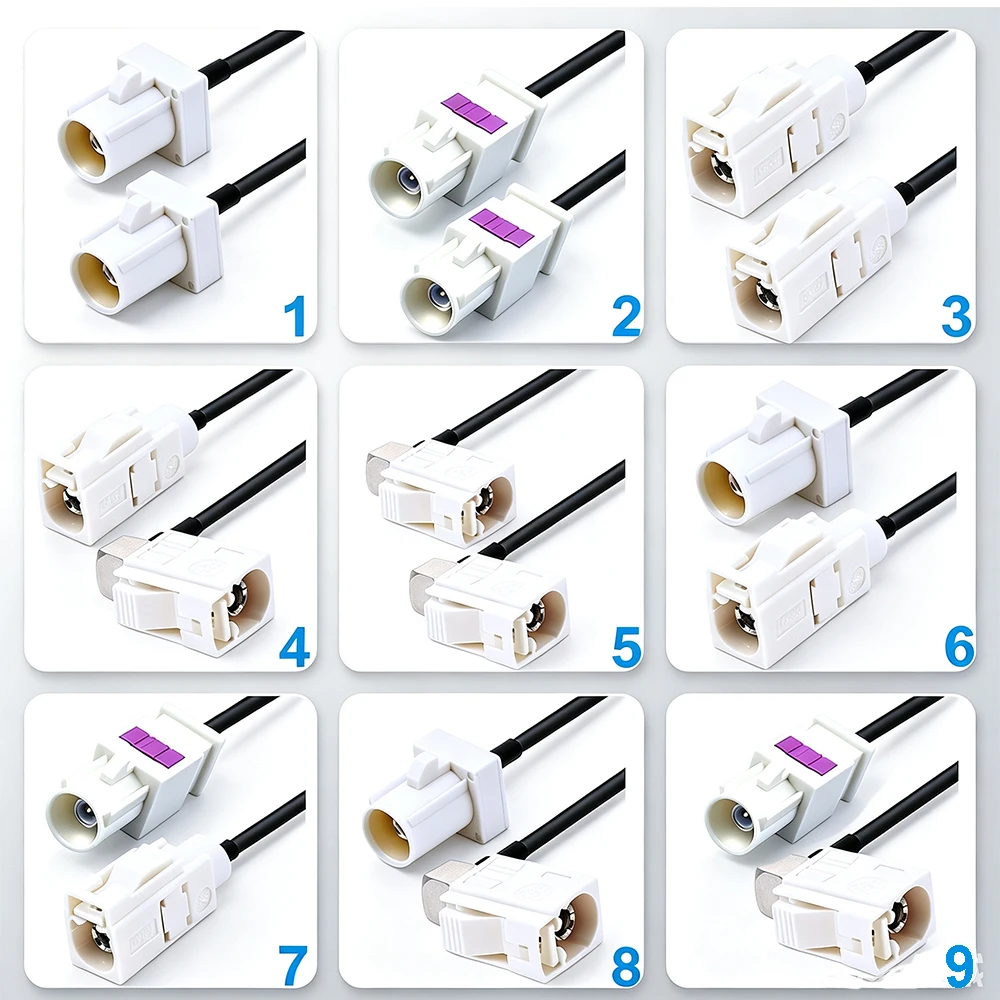 1PCS White RG174 Fakra B Female to Female Extension Jumper Pigtail Cable for DAB AM FM Auto 10CM to 20M Customizable Length