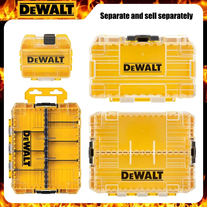 DEWALT Original Parts Storage Box Portable Stackable Durable Module Hard Shell Dustproof Storage Case Power Tool Accessories