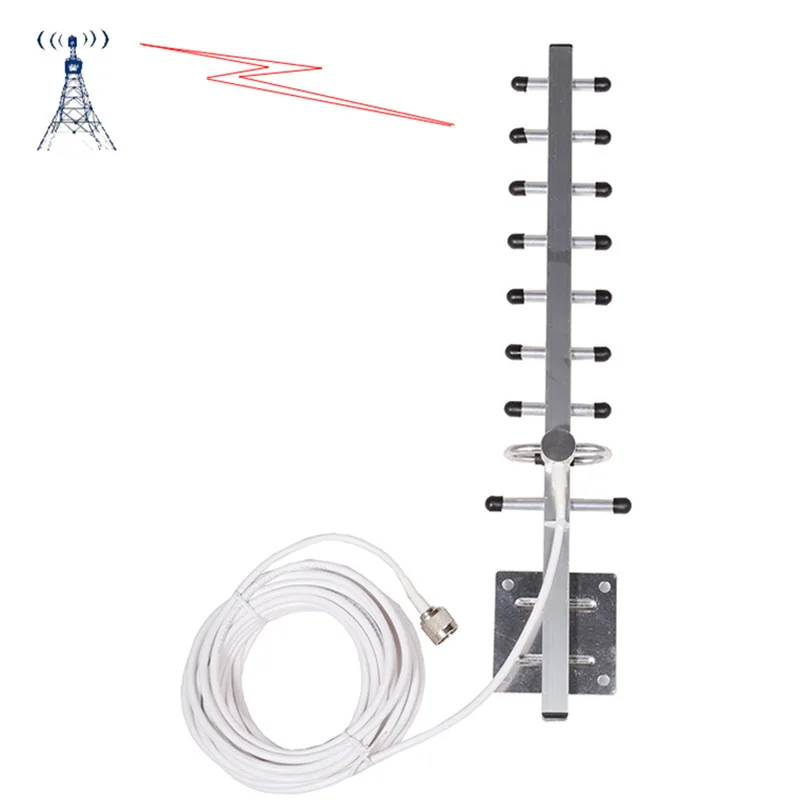 GSM Yagi Antenna Nine Units 10 Meter Line (50-5) N Male Head