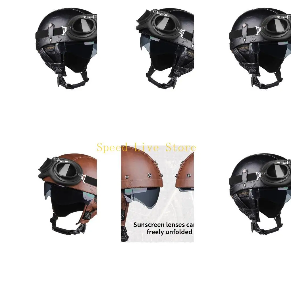 

547c All Weather Motorcycle Helmets Retro Designs Открытые шлемы для мужчин и женщин