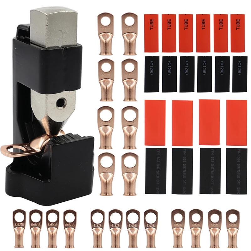 For Auto Home Durable Cable Hammer Electrician Wire Terminal Battery Crimping Plier DIY Connect Spring Loaded Welding Lug Tool