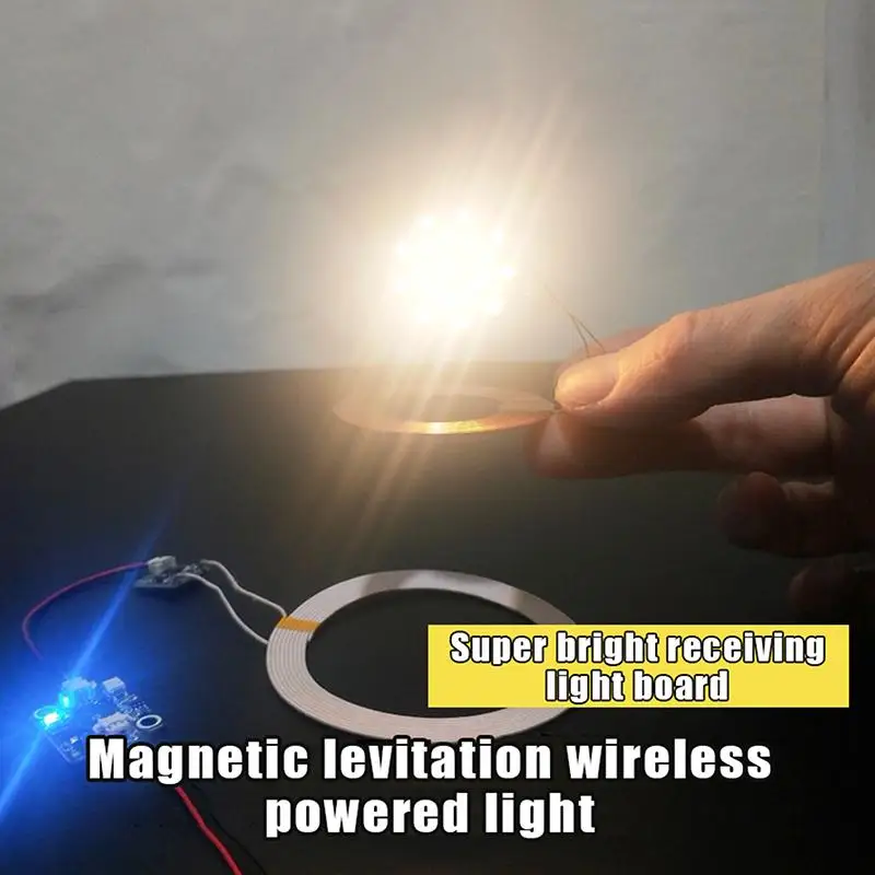 LED Receiver Light Magnetic Levitation Wireless Power Supply Module DC 12V Transmitter Coil Induction Lamp Set