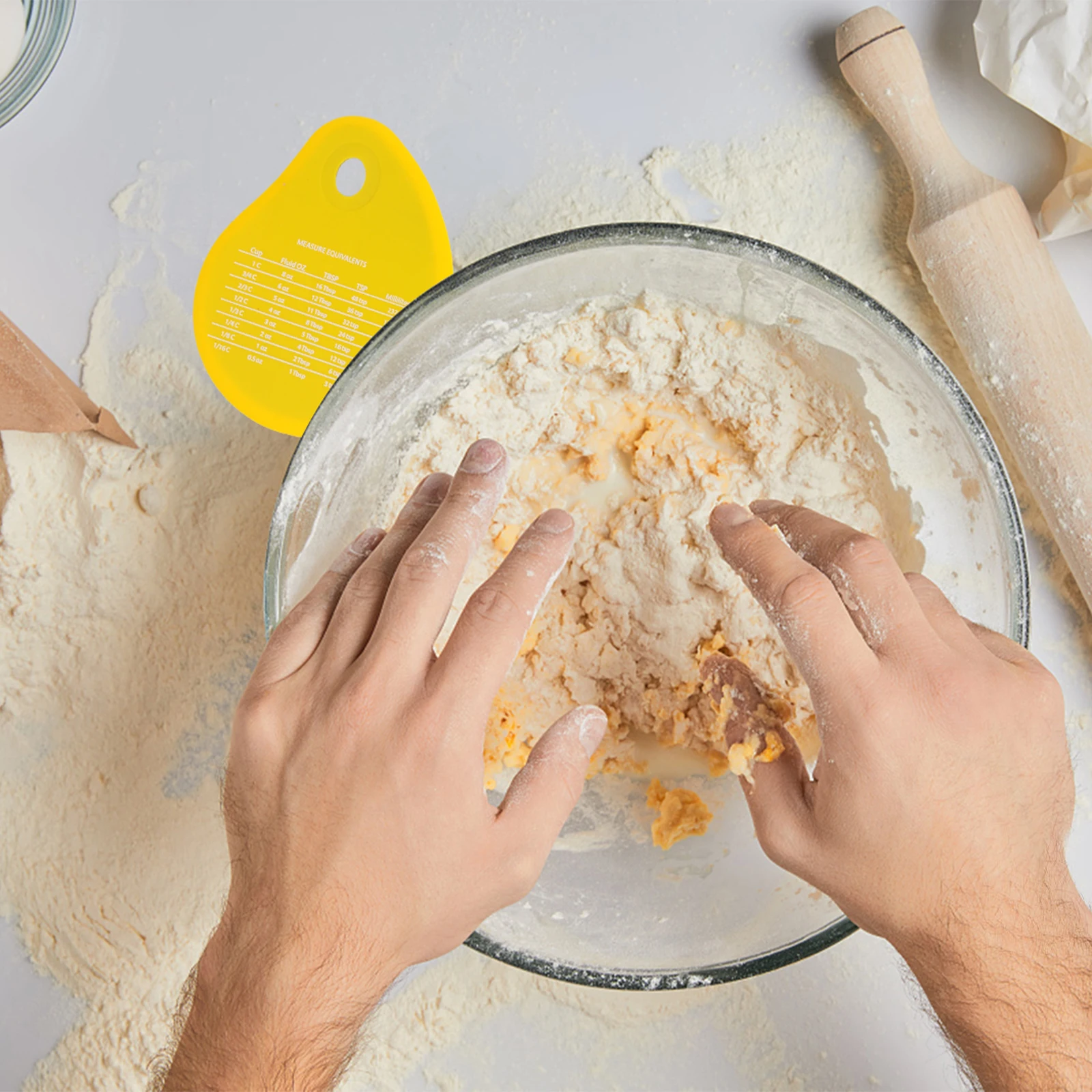 

2Pcs Silicone Bench Scraper Mini Baking Dough Cutter Non-Stick Spatula Flexible Kitchen Bowl Scraper Tool Dough Cutter