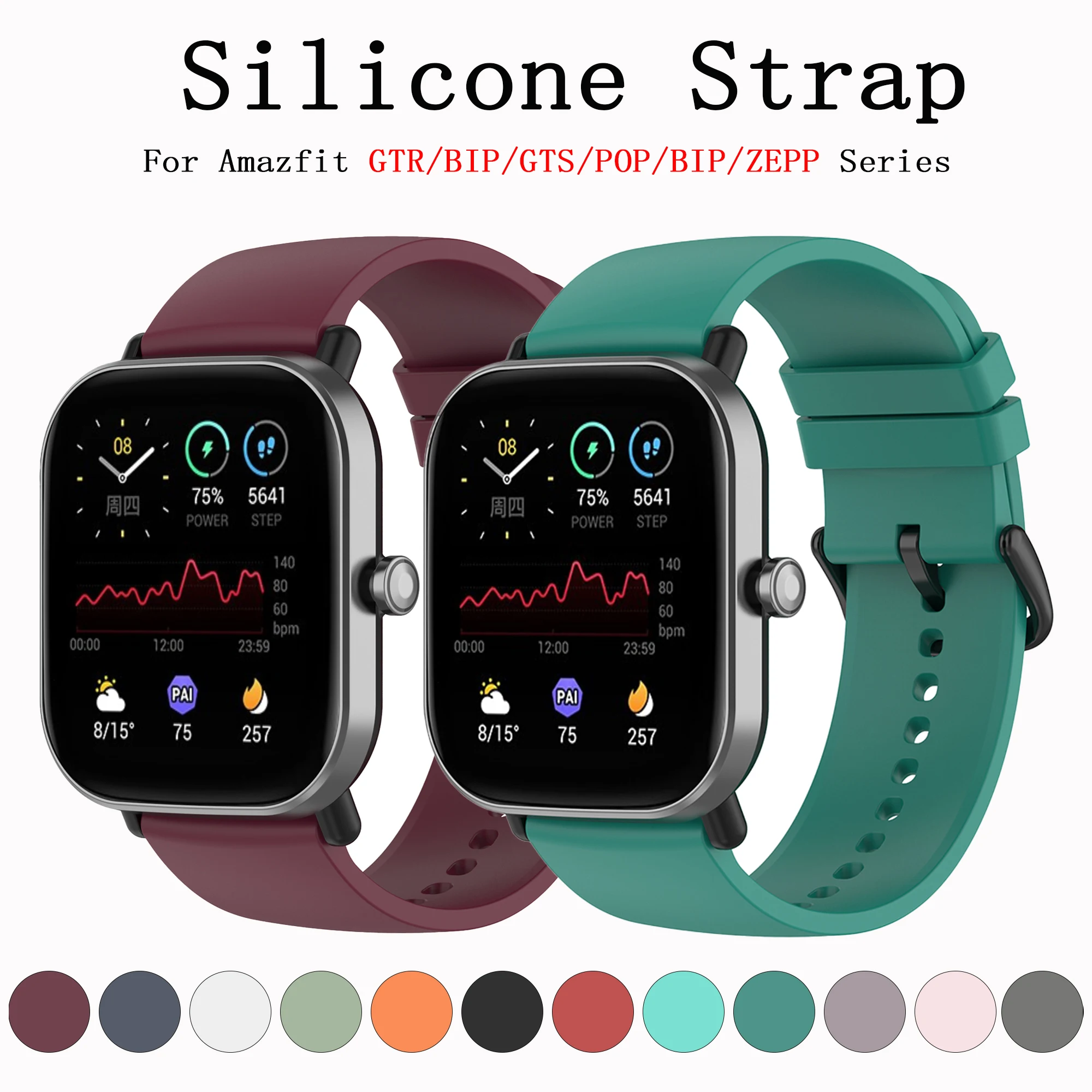 

Silicone Watch 20mm For Amazfit GTS 4/2 Mini GTS 3 2e Smart Watch Band for Huami Amazfit Bip 3/Bip U Pro