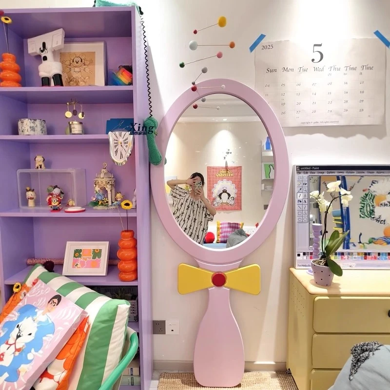 Dopamine ins wind full body mirror floor mirror special-shaped high-end clothing store fitting mirror