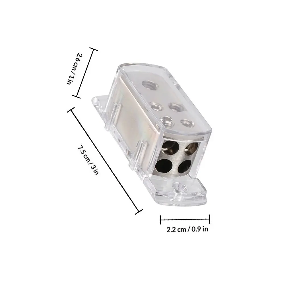 2Pcs Car Audio Power Distribution Block Zinc Alloy Brass 4 Ways Splitter Box for Rv Boat Auto Amplifier System Protector