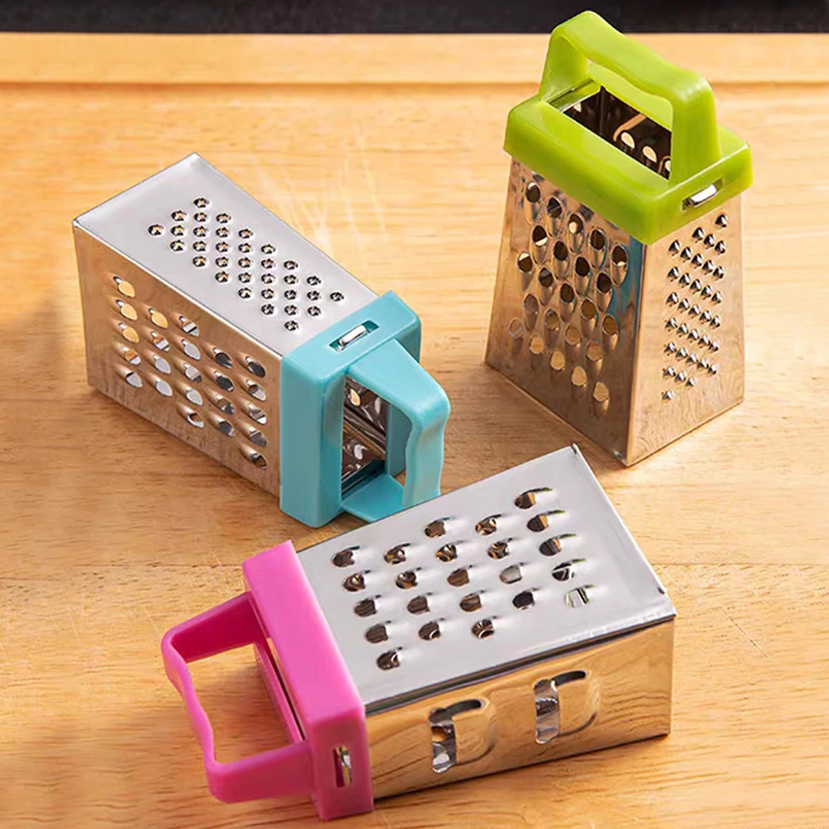 1PC-Mini Cheese Grater Four-Sided Grater Stainless Steel Shredder Multifunctional Vegetable Cutter Kitchen Gadget Lemon Zester