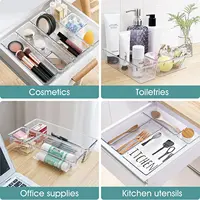 28 PCS Clear Drawer Organizers Set 4-Size Versatile Bathroom and Vanity Drawer Organizer Trays Storage Bins for Bedroom Kitchen - Image 4