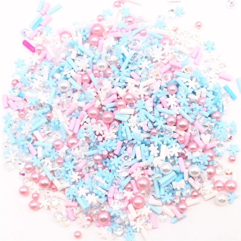 5mm Christmas Slices Slime Polymer Clay Sprinkle Nail Snowflake Xmas  Clay DIY Crafts Making Crystal Mud Filler Accessories 50g