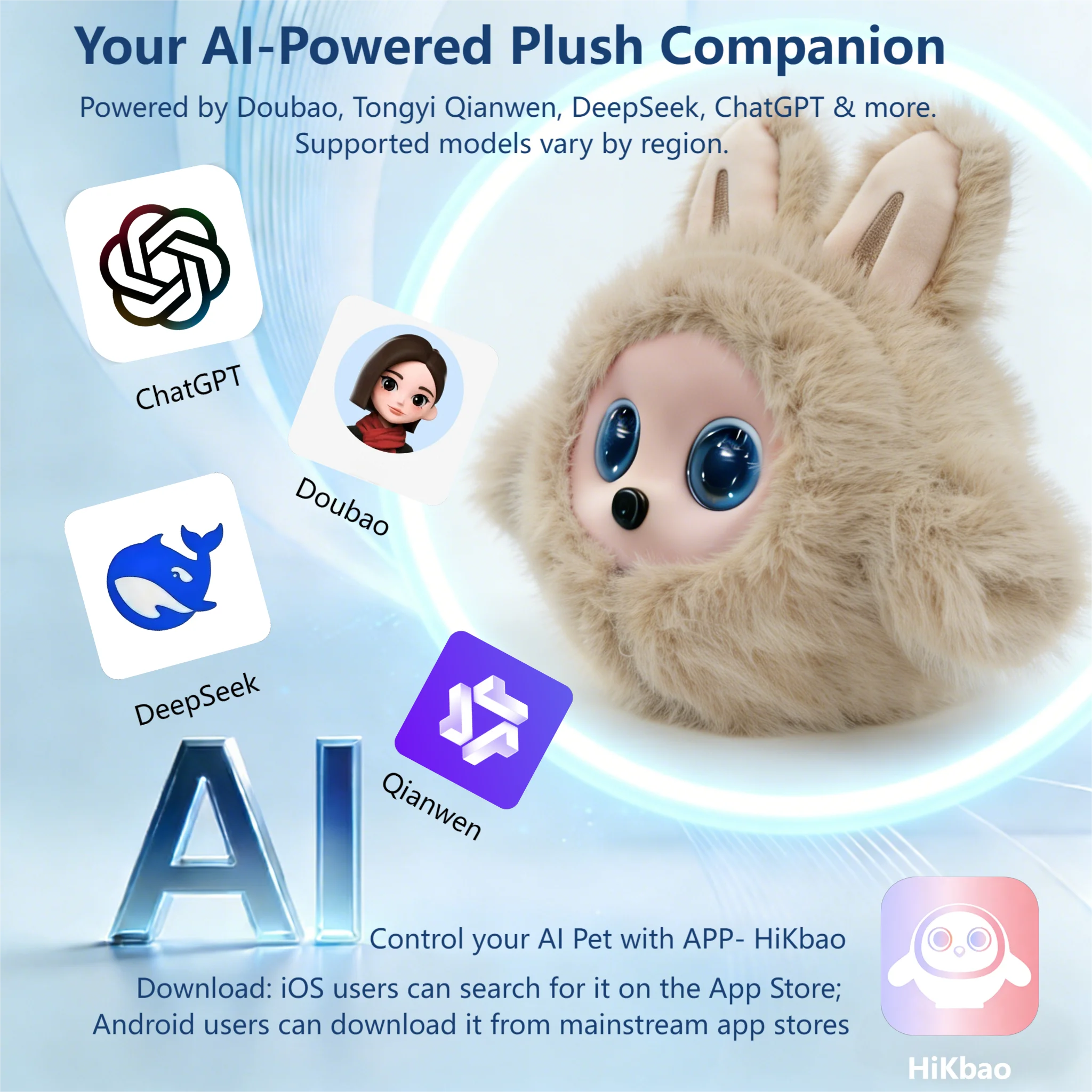Robot de Compañía K-Bao con IA, Robot Interactivo con Asistente de Voz para Niños y Adultos, Muñeca Educativa y de Entretenimiento Multiusos
