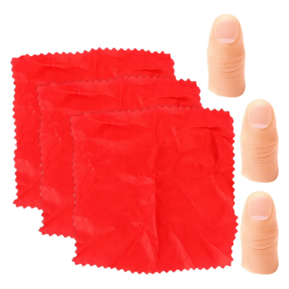 

3 set Silk Scarf Props Fake Finger Magician Trick Stage Performance Party Gift Friendly Material Long Service Life