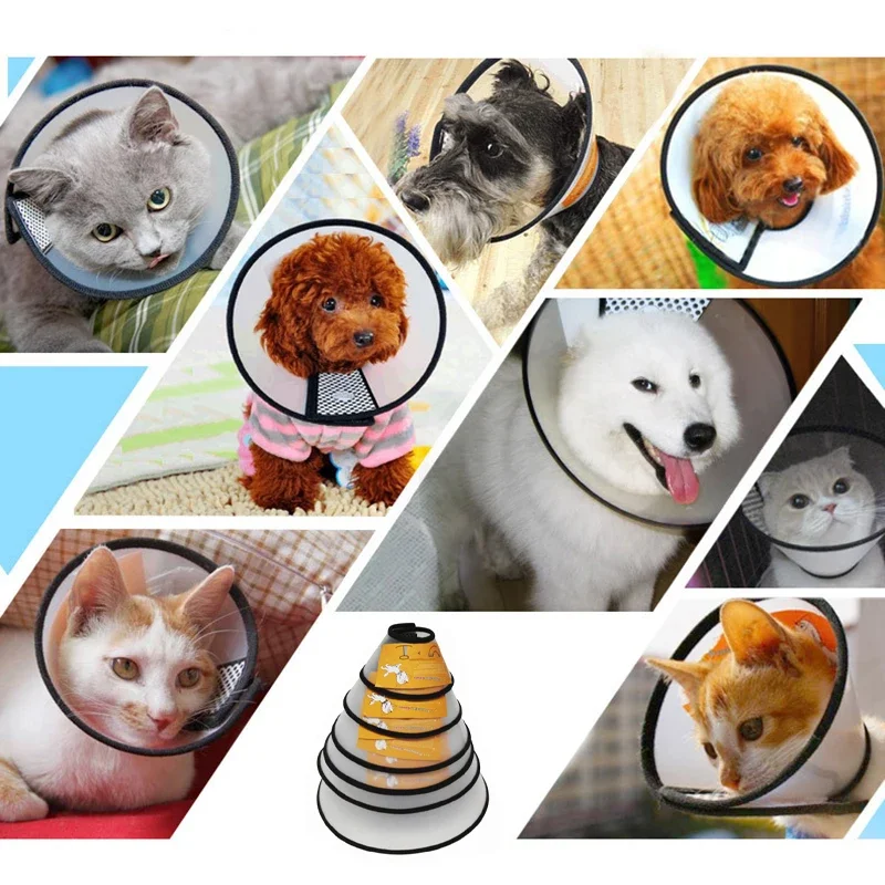 Pet Elizabeth Collar Puppy Anti Bite Grasping Collar for Small Sizes Dogs Recovery Cone Ring Cats Neck Wound Healing Accessories