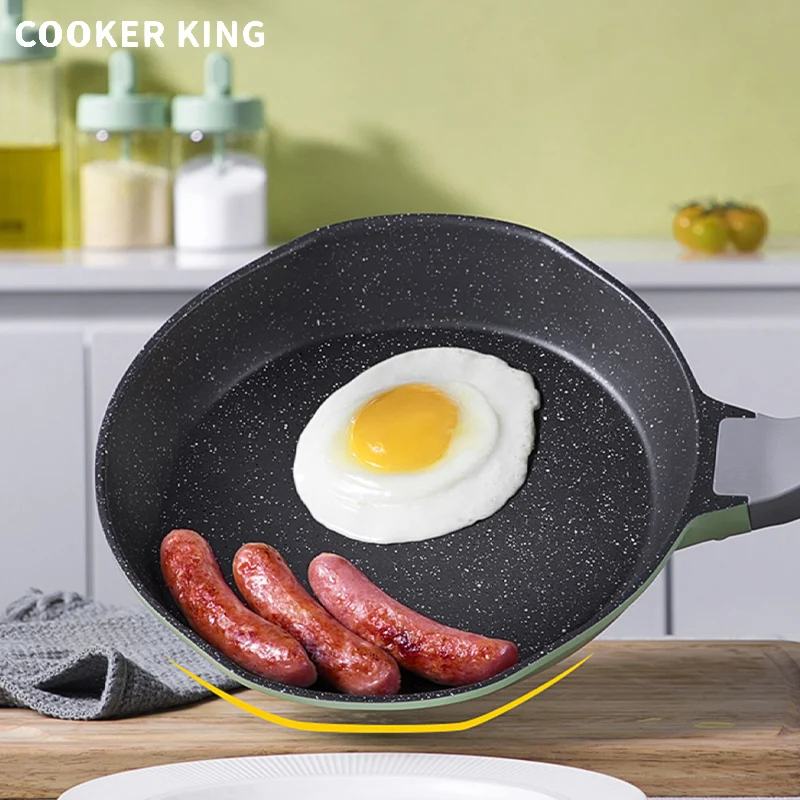 Cooker King Medical Stone Frying Pan Skillet 24/26CM Non-Stick Pancakes Eggs Healthy Non Toxic Chef Pan Induction Cooker