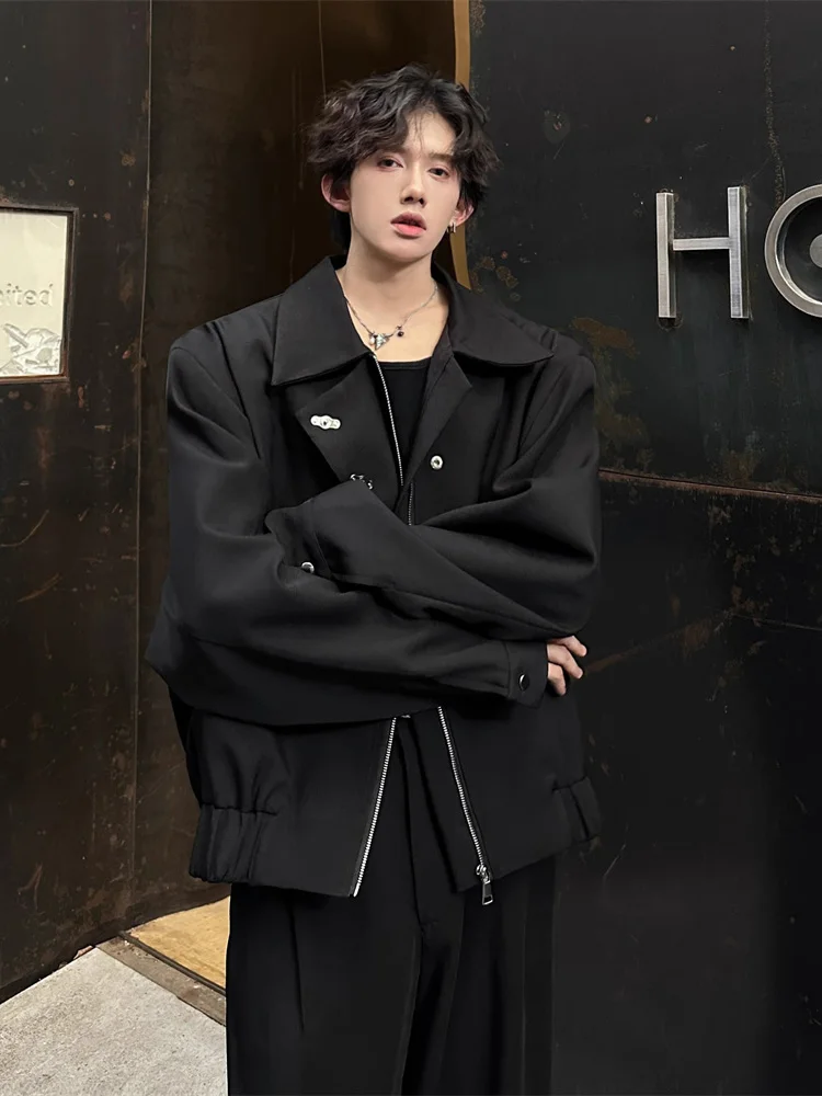 

Мужская куртка Cleanfit с металлическими нашивками на плечах, воротником на молнии, в стиле американского стритвира, модная верхняя одежда для подростков