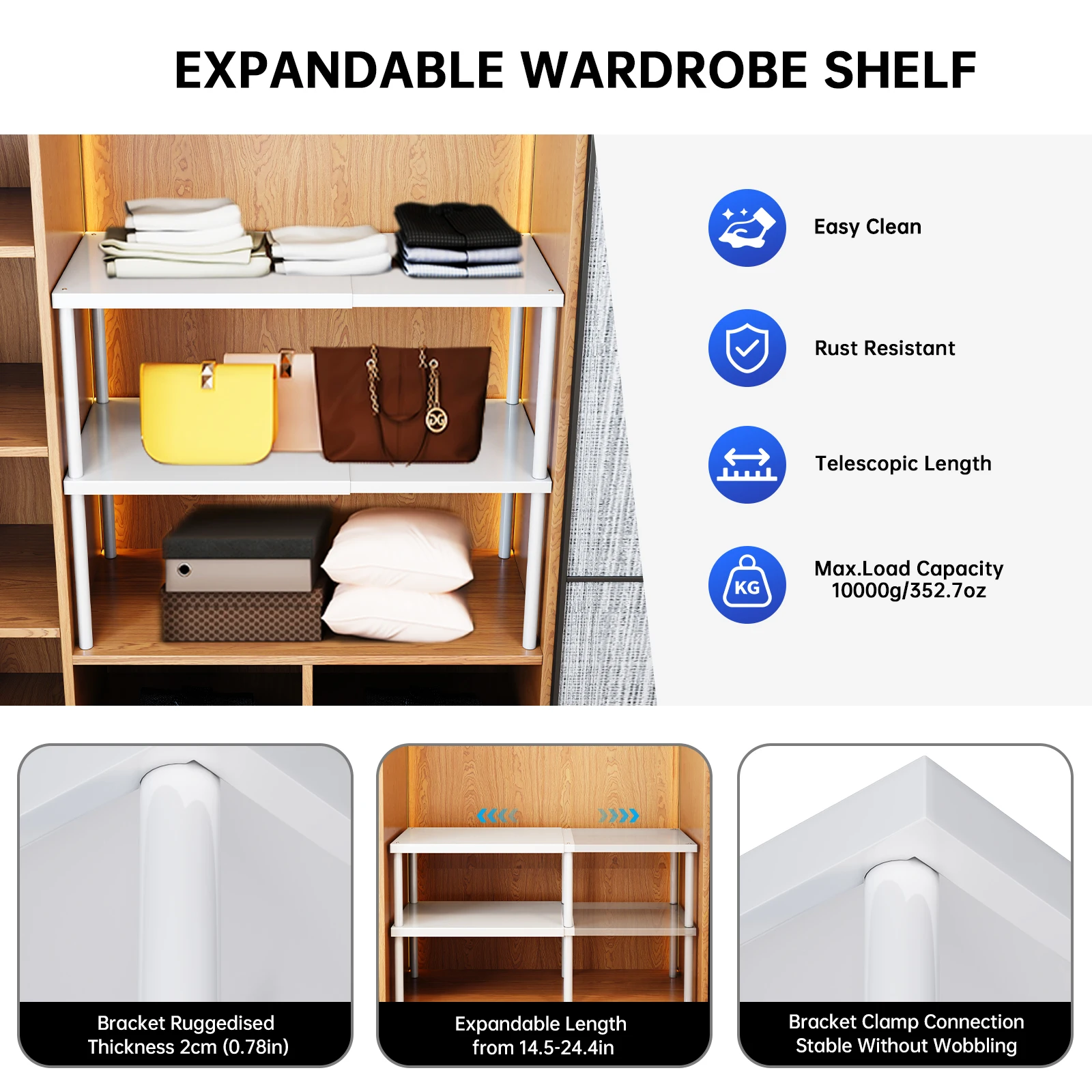 Wardrobe Storage Box and Basket for Organizing Clothes, Layered Storage Solution, Pull-Out Drawer, Large Capacity, Extra-Large Storage, Extendable