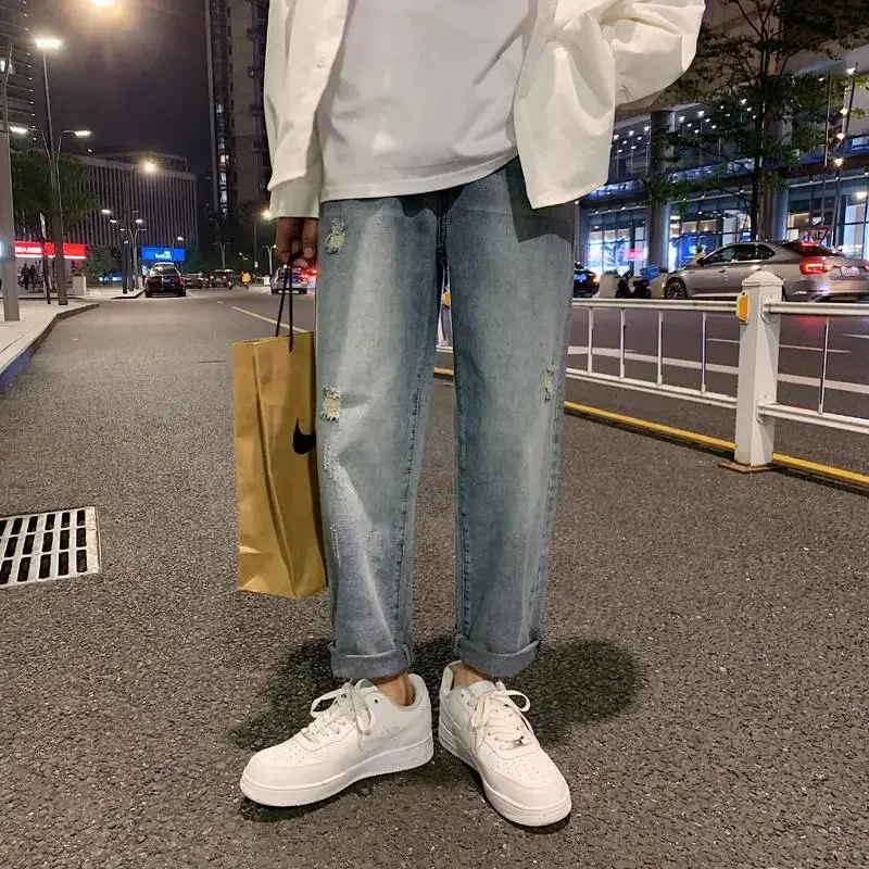 남성용 스트레이트 진 Y 2k 빈티지 고품질 2025 바지 패션 코튼 XS 한국 가을 오리지널 저렴한 남성 카우보이 바지