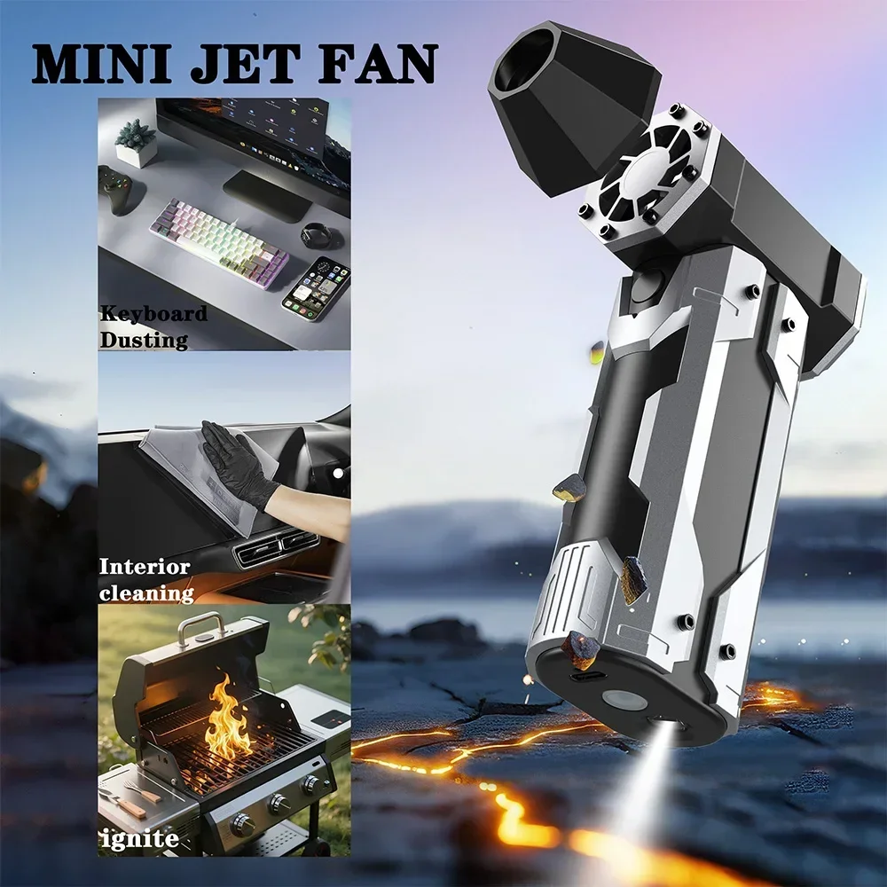 

Turbo JetFan Electric Air Duster Portable 130000RPM Cleaning Blower Tool Car Blowing Snow adjustable Type-C Charging JISU XIAOMI