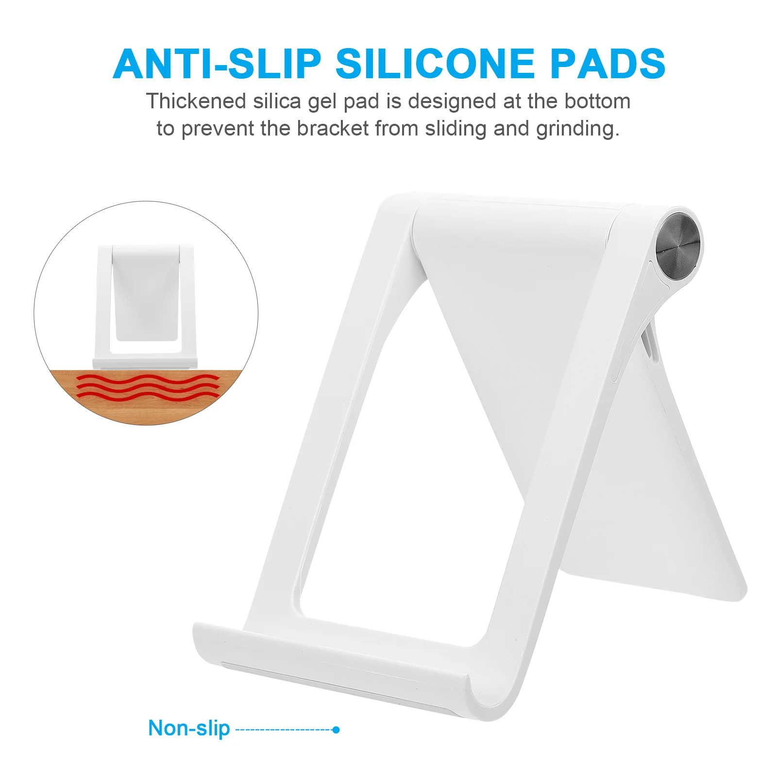 1 stuks fijn gepolijste mobiele telefoonstandaard verstelbare opvouwbare antislipbeugel voor thuis keuken nachtkastje eettafel