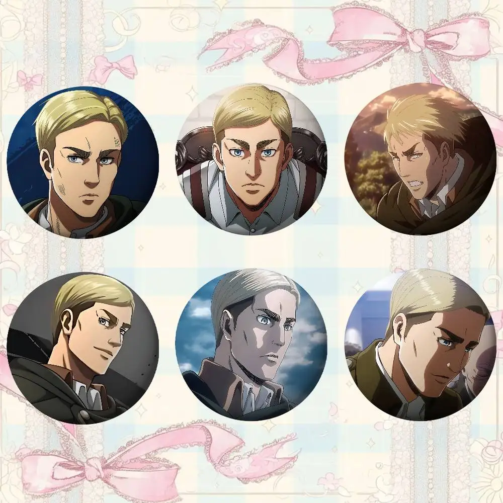 Anime Cartoon E-Erwin S-Smith Broschen Stilvolle Ornament Pins Exquisite Runde Abzeichen Tasche Zubehör Schmuck Geschenke