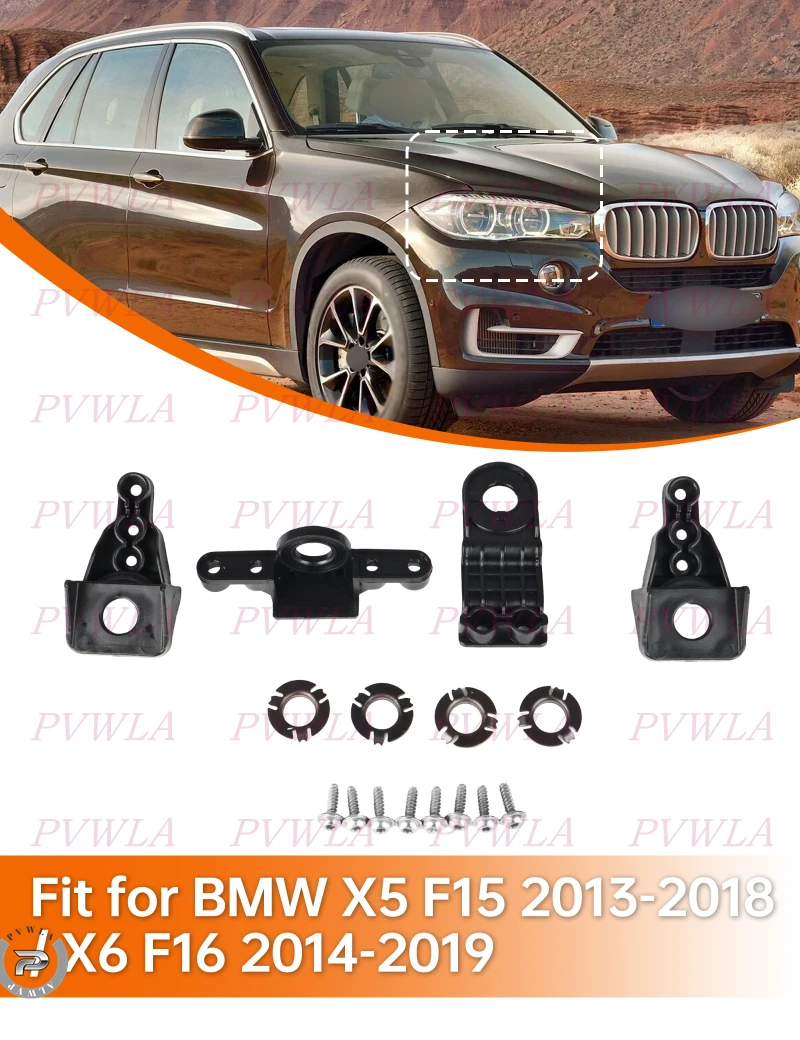 Headlight Bracket HeadLamp Repair Kit 63117381444 For BMW X5 F15 2013-2018 / X6 F16 2014 2015 2016-2019 Fixed Holder Screw Mount