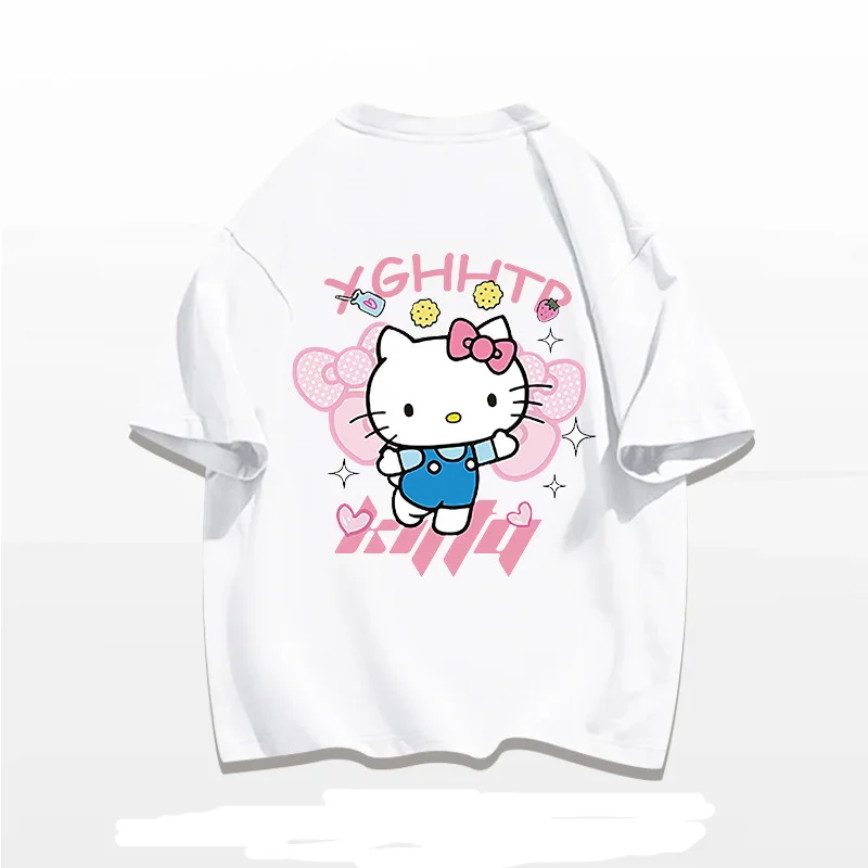 

HelloKitty Kitty short-sleeved T-shirt for men and women couples cotton Japanese trend top for men and women the same top Tshirt