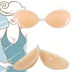 1 PairAdhesive Bra Invisible Sticky Strapless Push up Backless Reusable Silicone Covering Nipple Bras