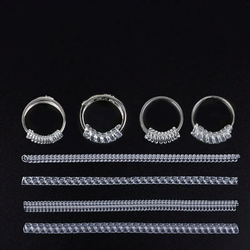 About8Pcs Invisible Ring Transparent Adjustment Tool Ring Size Adjustment Pad Ring Size Size Spring Adjustment Device