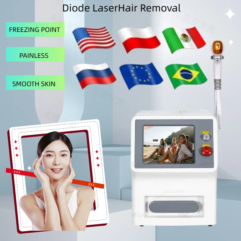 

Ice Painless Alexandrite Laser Permanent Hair Remover 755nm 808nm 1064nm Diode Laser Hair Removal Machine Epilation Definitive