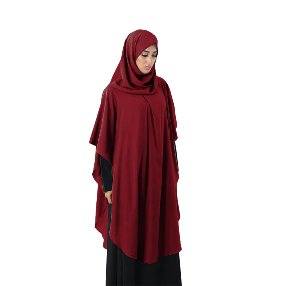 One Piece Long Khimar Eid Hoooded Tops Women Muslim Prayer Garment Islamic Clothing Ramadan Dubai Turkey Robe Abaya Dress Abayas