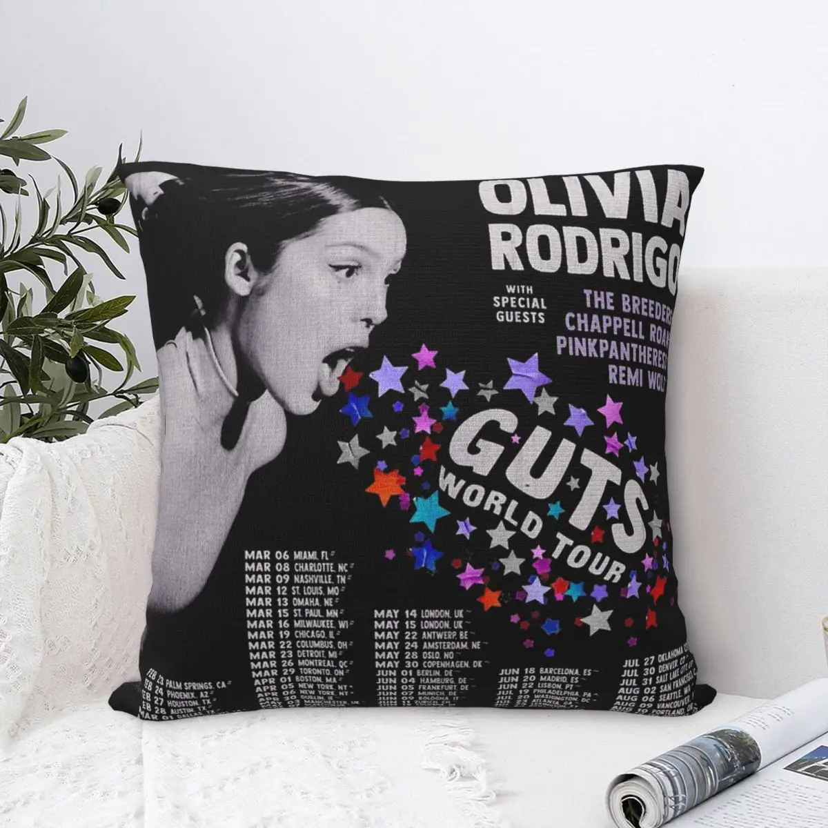 Olivia Spill Ur Guts Vampire Sour Rodrigo Pillowcases Merchandise Soft Cushion Cover Pillow Covers Sofa Decor Zipper Multi-Size