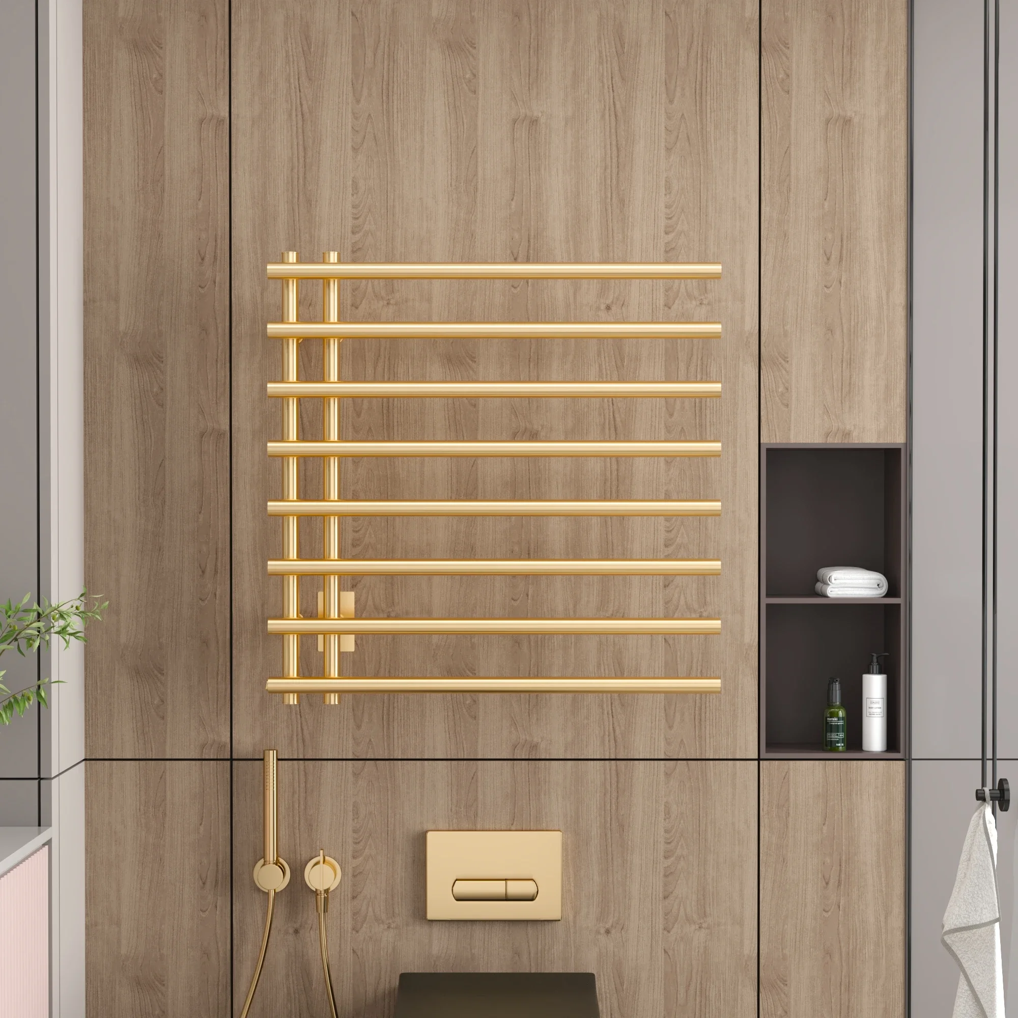 Hardwired/Plug in 304 Stainless Steel Towel Warmer Electric Heated Towel Rail Electric Towel Warmer Machine