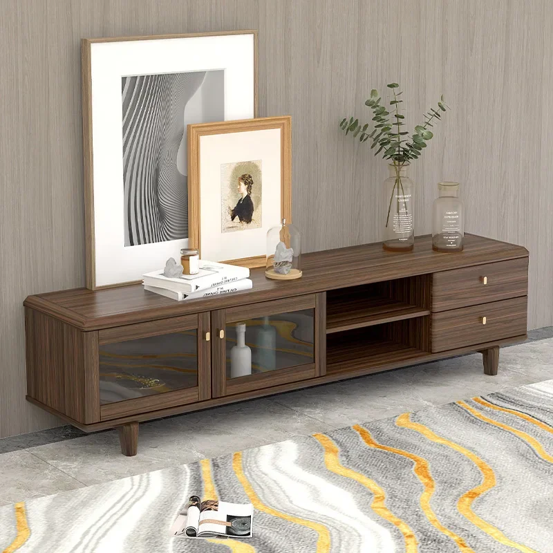 

Шкаф для телевизора, простой современный зеркальный роскошный шкафчик из ореха, настенный шкаф для маленькой квартиры, гостиной