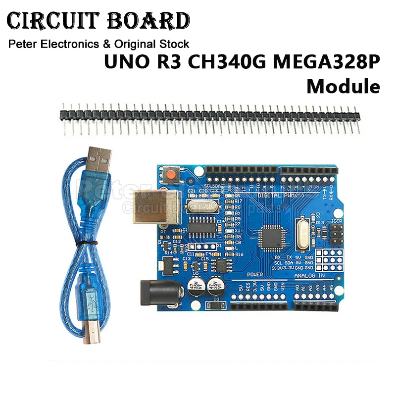 (1pcs) UNO R3 CH340G MEGA328P 16Mhz Development Board Module For Arduino UNO R3 USB CABLE Micro Type C