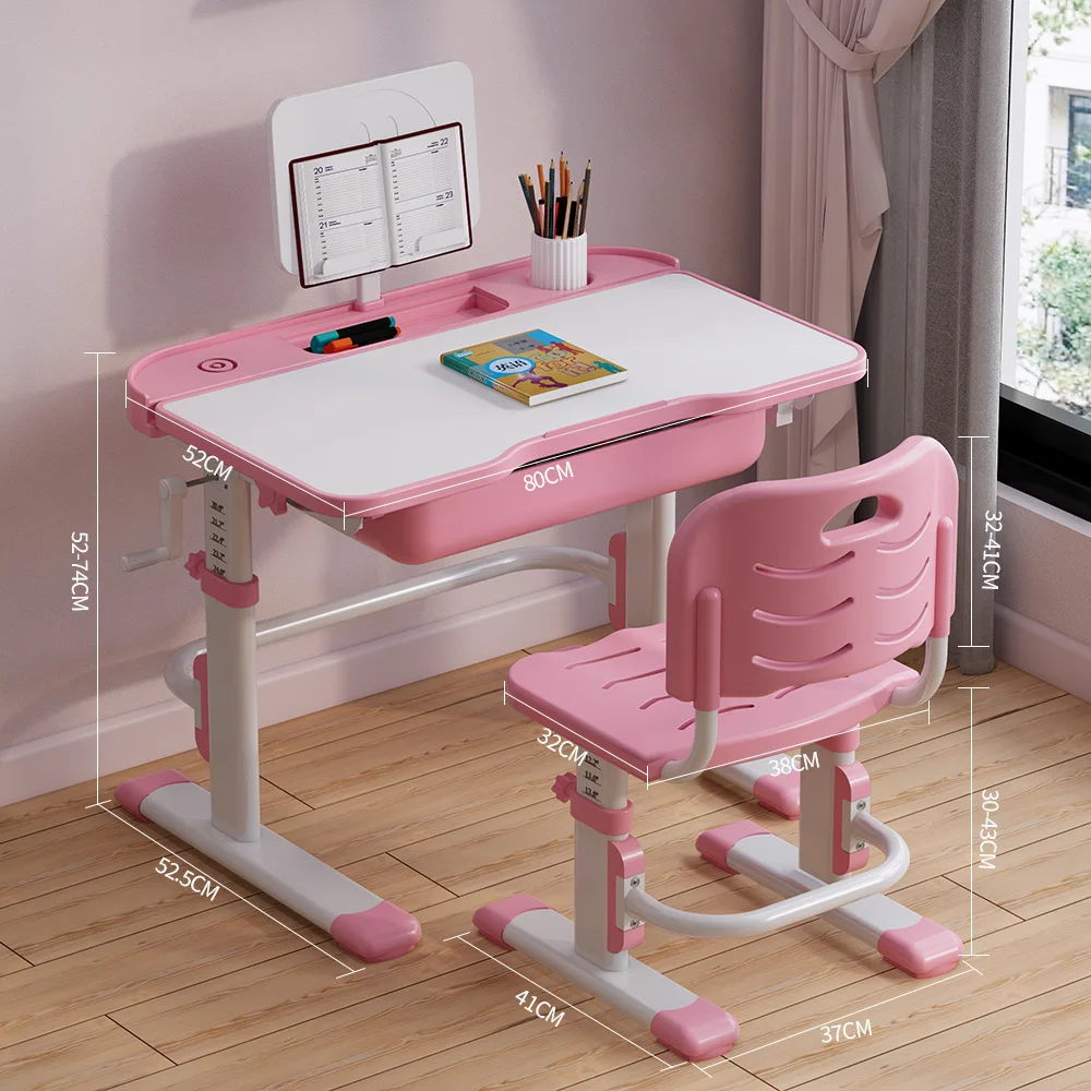 Children's study table elementary school writing learning  home simple children's desks and chairs adjustable