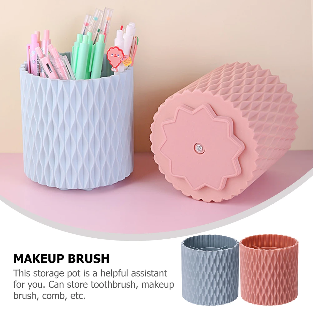 

2Pcs Wave Shape Toothbrush Holder Desktop Makeup Brush Storage Organizer Bathroom Pen Toothpaste Cup Blue Pink