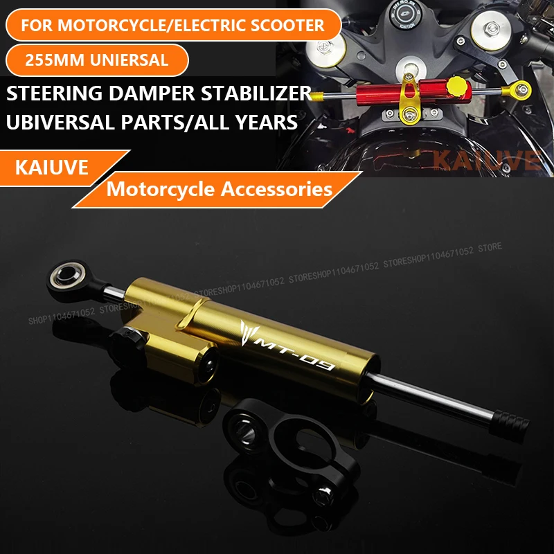 

Customized logo Universal Steering Stabilize Damper Bracket Mount Motorcycle 255mm FOR YAMAHA MT09 MT FZ 09 FZ09 Honda pcx160